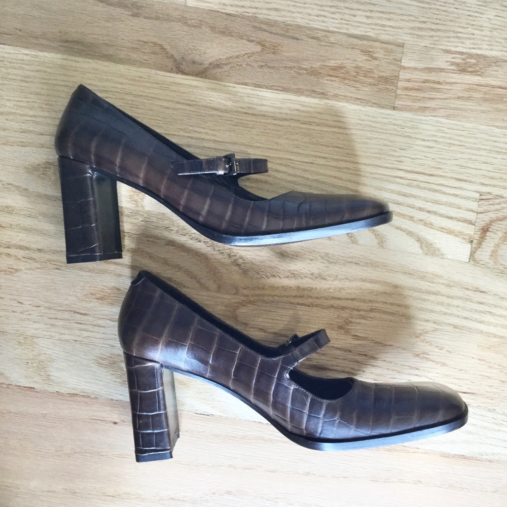 Via Spiga 90s vintage square toe croc Mary Jane’s - Picture 12 of 14
